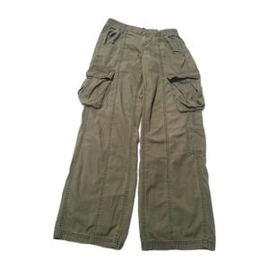 H&M Divided Olive Green Y2K Cargo Pants Womens Size 4 100% Cotton Utility‎